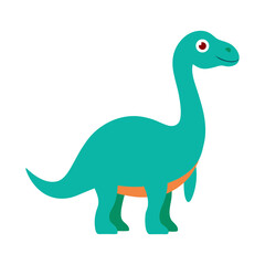 Naklejka premium Cartoon illustration of a giraffe and dinosaur, fun wildlife animals, cute baby animals, nature and wildlife design with a smile, silhouette, and playful drawing of a bird and dragon