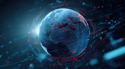 The Global Earth Model Showcasing a Futuristic Digital Representation