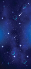 Realistic starry night sky with shining stars, nebula, and seamless galaxy space background vector © 3d illustration