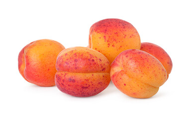 Fresh ripe sweet apricots isolated on white