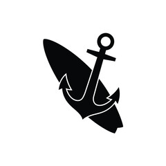 Surfboard anchor black white water