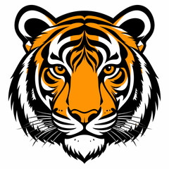 Close-up graphic illustration of a tiger's head