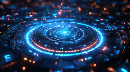 Futuristic circular technological interface