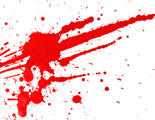 Background texture cement white wall with red blood-like paint streaks. PNG	