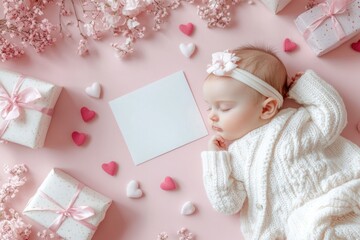 Decorations background hearts gifts.