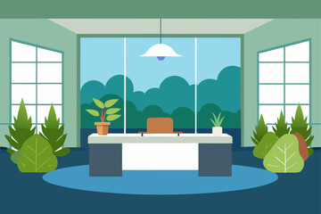 Luxury office with private indoor garden