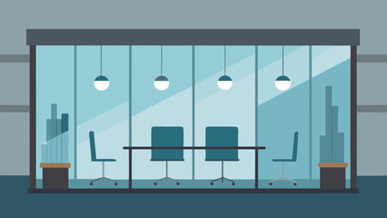 Luxury office with smoked glass partitions