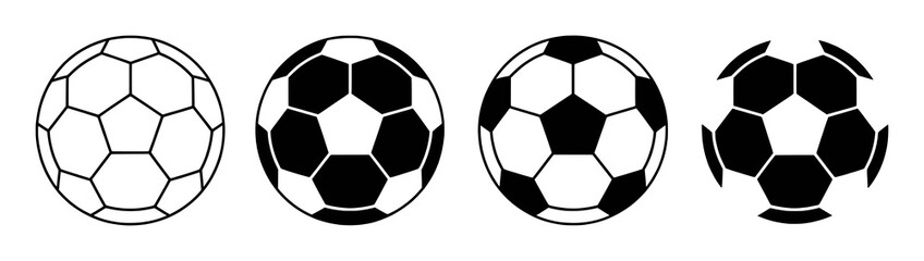 Obraz premium Black white soccer balls geometric pattern collection sport game