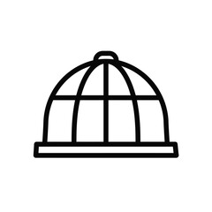 Dome structure with grid lines outline