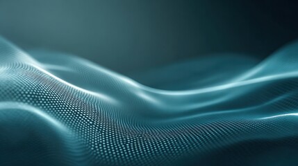 Fototapeta premium Abstract Wavy Particle Surface: Modern Technology Background with Dynamic Dots for Data Visualization and Digital Innovation