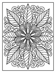 Flower Pattern Coloring Page – Flower Mandala Pattern Coloring Page – Mandala Coloring Page with Beautiful Intricate Floral Designs, Detailed Line Art for Relaxation, Stress Relief, and Mindfulness