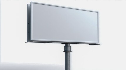 Obraz premium Billboard Mockup on White Background for Advertising and Marketing Campaigns, Outdoor Media Template