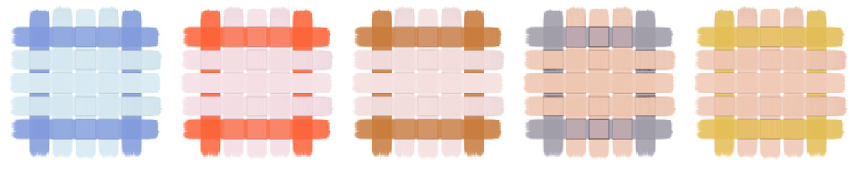 Abstract colorful patterns in modern minimalist design style  on transparent background 