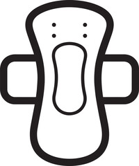 Sanitary Pad Silhouette in Black | Feminine Hygiene Product Vector