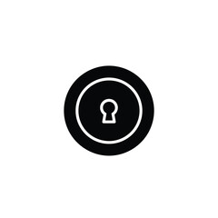 Black keyhole icon on white background symbol security