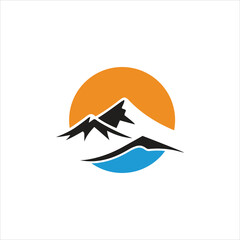 Mountains icon,Mountain vector. Rocky mountains icon or logo.