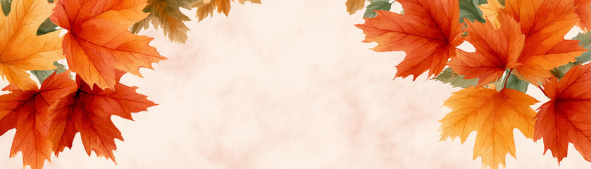Obraz premium Vibrant autumn leaves in orange and warm colors creating an artistic seasonal background and decorative wallpaper