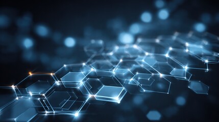 Obraz premium glowing blue hexagonal network pattern