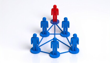 Leadership concept: A symbolic representation of a leader guiding a team, with a network of connections