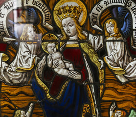 Fototapeta premium Stained glasses of the cathedral, Troyes, France