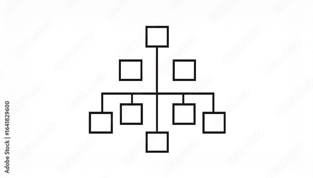 Poster a simple and clear organizational chart displayed against a plain backdrop, showing hierarchy