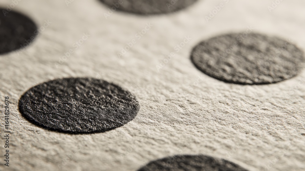 Poster Macro Texture of Embossed Dots on Paper Surface, Close-up View with Detailed Pattern