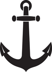 Black anchor icon isolated on white background.