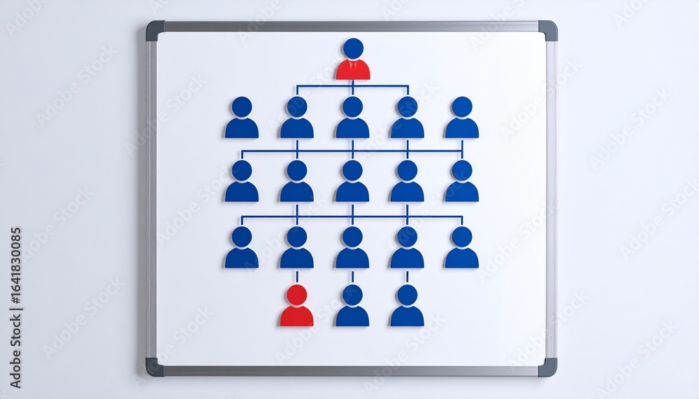 Poster an organizational structure diagram that illustrates hierarchy and chain of command