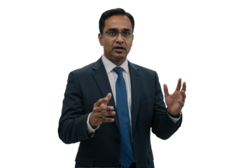 Dynamic professional leading a vital business communication, showcasing expert leadership during an engaging presentation or important discussion.