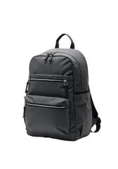 Fototapeta premium Stylish Black Backpack A Modern, Functional Travel Companion