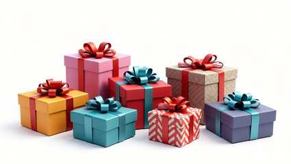 Obraz premium Assorted Vibrant Gift Boxes In Multiple Shapes and Sizes