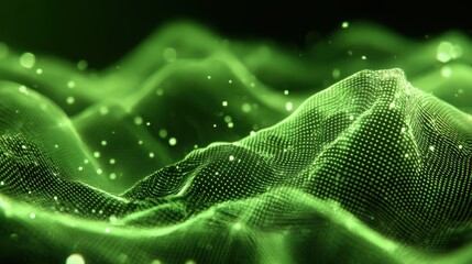 glowing green digital landscape