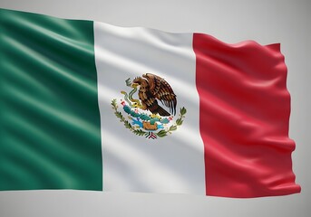 Mexican Flag Waving with Coat of Arms