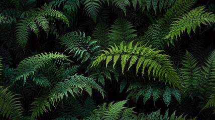 Obraz premium Moody Tropical Forest with Lush Green Foliage and Dramatic Lighting V2