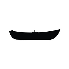 Black dinghy silhouette on white background boat vessel