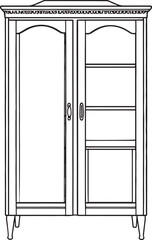 Wardrobe Silhouette in Black, Classic Wooden Closet Vector