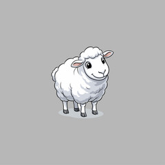 Cute sheep icon logo flat vector design