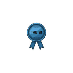 Trusted badge icon logo flat vector design