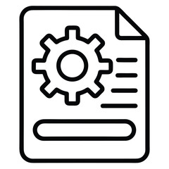 Technical Document Icon – Engineering File Symbol in Vector Line Style