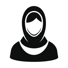 Muslim Woman Avatar Icon in Hijab – Minimal Vector Portrait