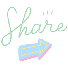 Cute Pastel Hand Drawn Social Media Sticker Vector