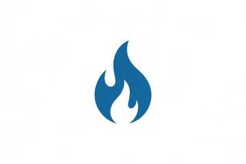 Blue flame logo vector icon fire gas abstract illustration