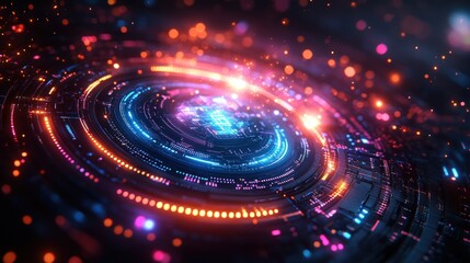 Abstract digital technology circle