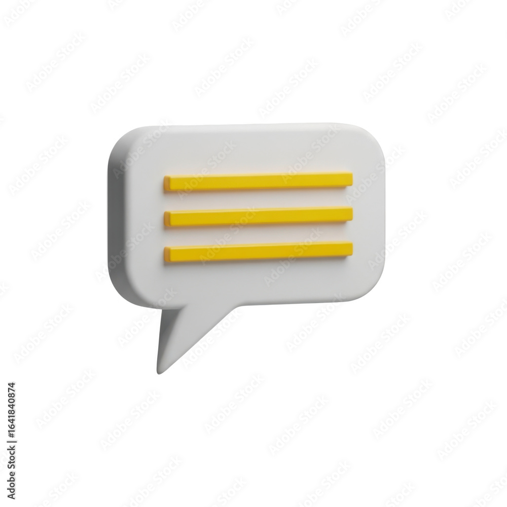 Poster 3d speech bubble icon isolated on transparent background