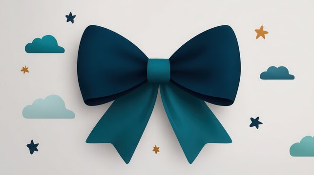 A blue ribbon with a star on it
