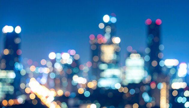 ぼやけたオフィスビル群の夜景 背景画像