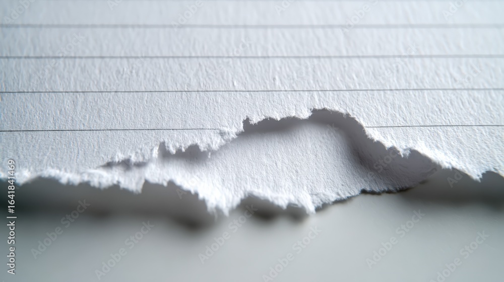 Poster torn lined paper close-up: abstract texture for backgrounds and creative projects