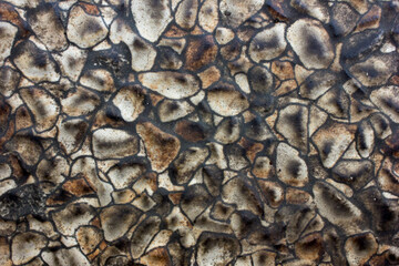 Gravel background as a floor motif in the backyard of the house.