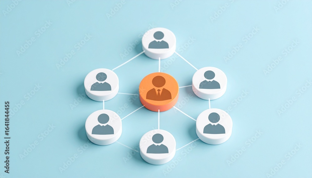 Poster a visual representation of a business's hierarchical structure, illustrating the relationships and c