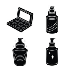 cosmetics products silhouette bundle 